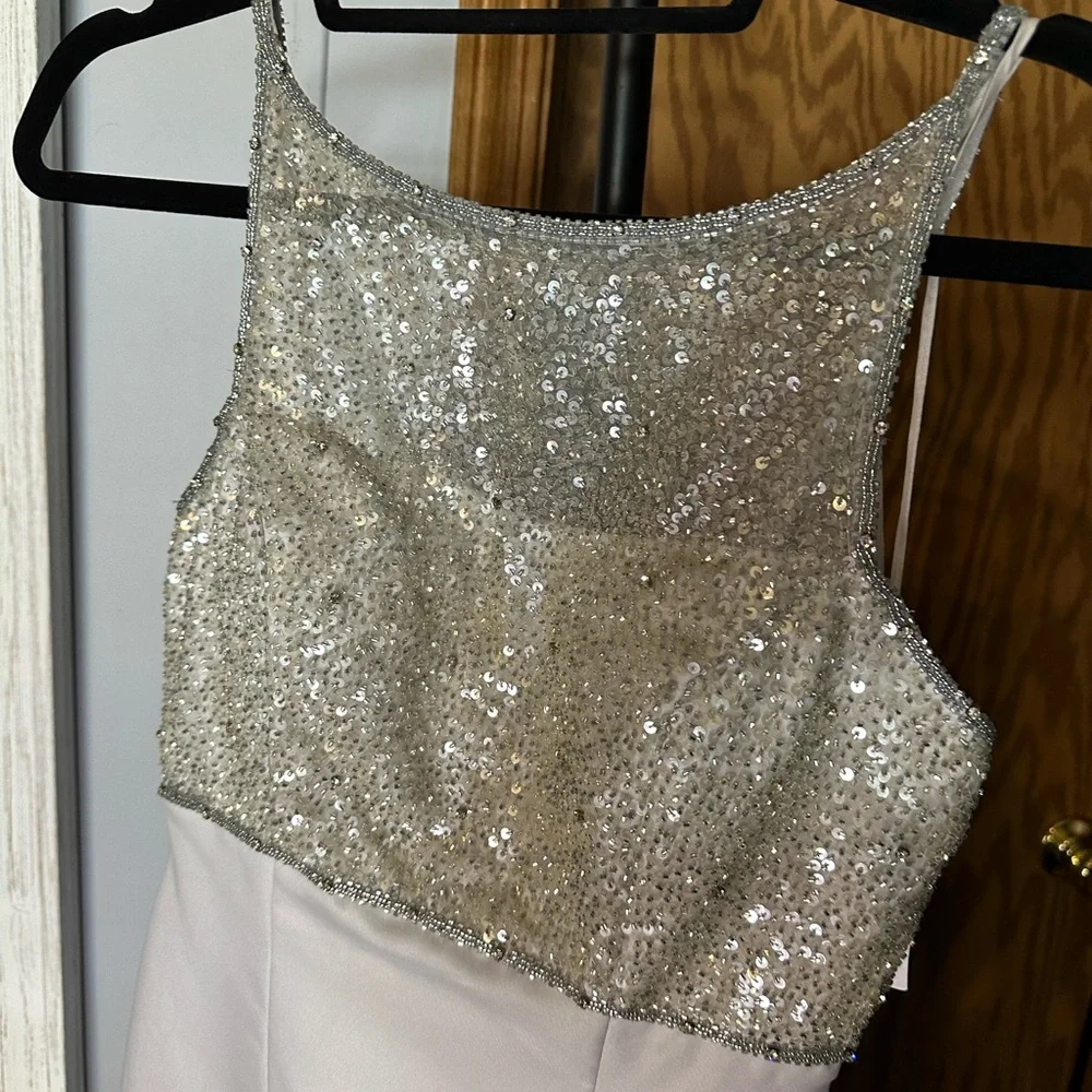 Sherri Hill Silver Sequin Dress - Picture 2 of 4